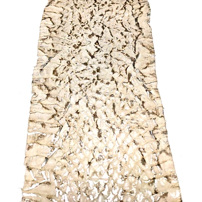 Vintage Wrinkl Metallic Genuine Snakeskin Snake Skin Leather Craft Supple Taupe - Image 1 of 3