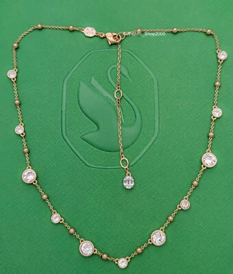 NEW 100% SWAROVSKI Gold White Crystals Bead Scattered Imber Necklace 5680090 - Image 1 of 3