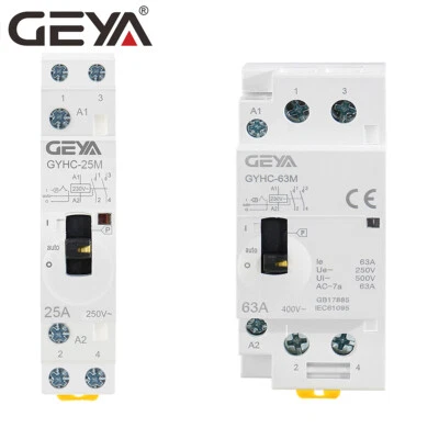 GEYA 2P AC Manual/Auto Contactor 16/20/25/40/63A 2NO/2NC 220V Control Household - Image 1 of 4