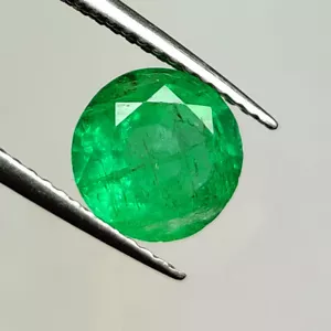 Certificato 2,00 CT - Smeraldo Zambia Naturale Lucentezza Verde Fine Taglio Tondo - 6742 - Foto 1 di 2