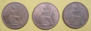 Lot of 3 British Large Penny 1963, 1964, 1967 Take a :Look - Picture 1 of 2