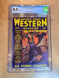 Masked Rider Western Pulp Magazine January 1936 CGC 4.5 "Valley of Crucifixion" - Picture 1 of 3