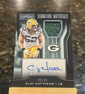 2018 Panini Playbook Signature Materials Clay Mathews Jersey Auto /49 Packers - Bild 1 von 2