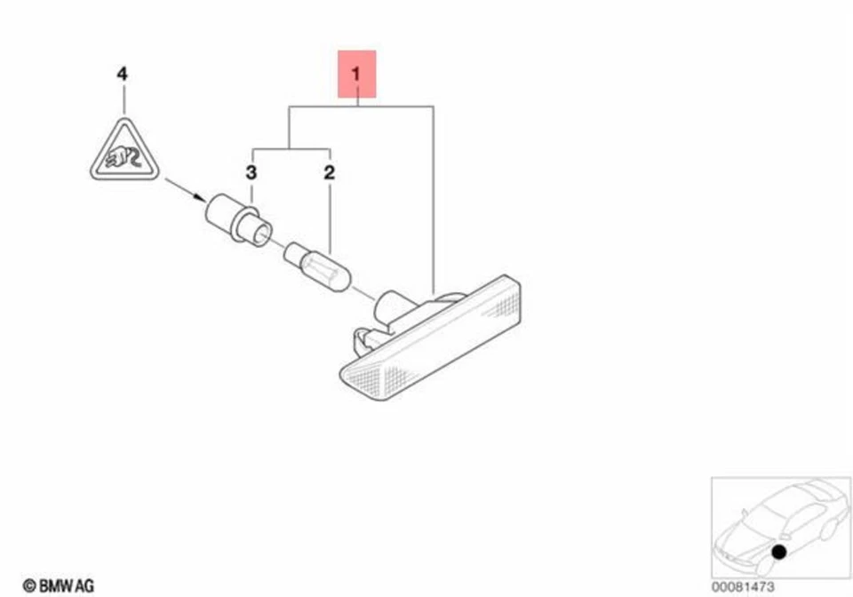 Lámpara de luz de esquina de giro adicional izquierda original BMW E36 E53 OEM 63137164489 Foto 1 de 1