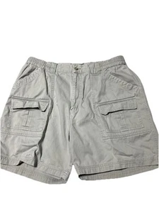 Croft Barrow Shorts Mens Tag 38 Actual 34 Gray Cargo Elastic Stretch School - Picture 1 of 7