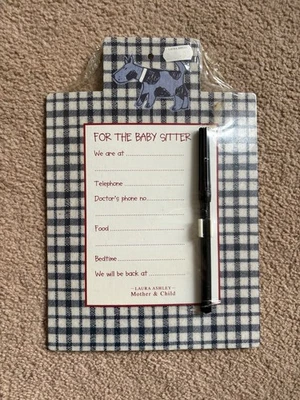 Vintage Laura Ashley Babysitter Memo Board Wipe Off Reusable New - Image 1 of 3
