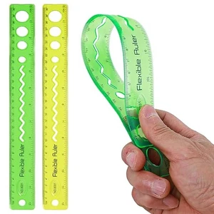 2 Pcs Flexible Rulers, 12 Inch Plastic Ruler with Centimeters and Inches Bendabl - Picture 1 of 6