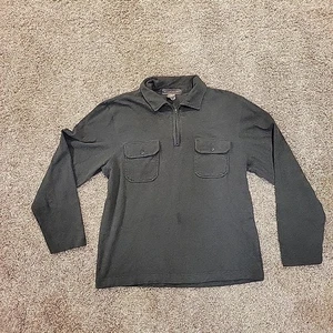Vintage men's Bannana Republic Long Sleeve Collar Sweatshirt Large Charcoal Grey - Picture 1 of 5