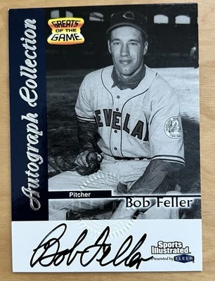 Tarjeta de béisbol automática Bob Feller 1999 Fleer Sports Illustrated Greats Of The Game Foto 1 de 2
