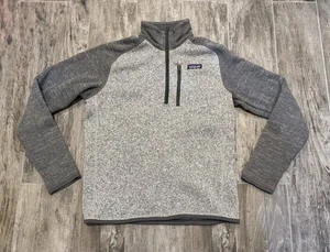 Chaqueta PATAGONIA Para Hombre Pequeña Mejor Suéter 1/4 Cremallera Polar Pullover Gris Tejido - Imagen 1 de 8