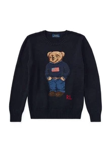 Suéter Vintage Polo Ralph Lauren Oso de Pie Logo RL Bandera Americana - Imagen 1 de 6