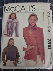 McCall's 7310 Misses Nehru Jacke Weste Größen 6-8 ungeschnitten - Bild 1 von 3