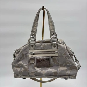 Coach Poppy 15861 Silver Metallic Handbag See Description - Picture 1 of 12