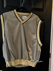 Golf Vest Size L Mens E Magrath Beige Gray Black Pattern Windbreaker Layering - Picture 1 of 9