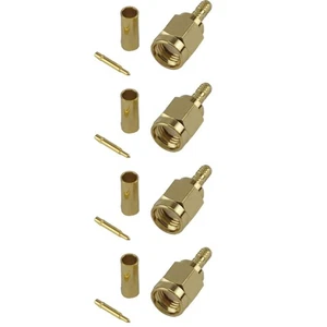 4 Pack SMA Male Crimp Connector - RG316/RG174 Cable Crimp Easy to Use - Picture 1 of 4