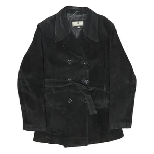 THE OUTER EDGE Womens Black Suede Button Jacket M Classic Tailored - Picture 1 of 6