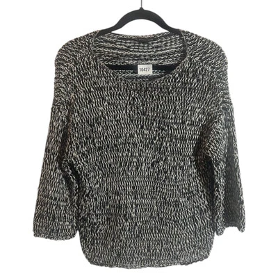 Suéter Top Para Mujer Eileen Fisher Negro Blanco Orgánico Granny Core Talla S Foto 1 de 4