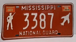 Vintage National Guard Car Tag 1978 MS Color Red - Picture 1 of 2