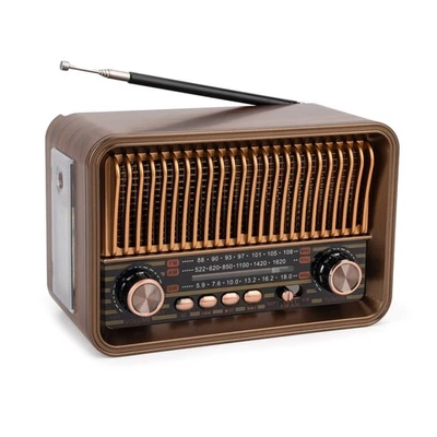 Tragbares FM AM SW-Radio, Vintage-Radio, Kabelloser Bluetooth-Lautsprecher 5244 - Bild 1 von 4