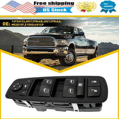 Главный выключатель стеклоподъемника подходит для 2013-2016 Dodge Ram 1500 2500 3500 68212784AA - Изображение 1 из 4