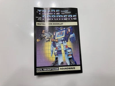 Transformers G1 Soundwave 1984 Tarjeta de Instrucción y Personaje de Bonificación Foto 1 de 4