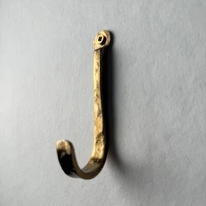 Iron Coat Hook - J / Tail Hook - Wall Mounted - Coats Keys - Distressed Finish - Picture 1 of 4