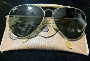 Vintage Ray Ban B&L 62 [] 14 Outdoorsman II Original Green Aviator w/Case - Picture 1 of 12