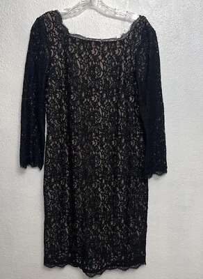 Adrianna Papell  Lace Overlay Sheath Dress  ( Size 12P) - Image 1 of 4