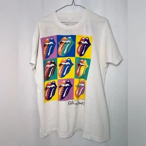 RARE VINTAGE Rolling Stones ANDY WARHOL 1989 tour TEE SHIRT - Picture 1 of 7