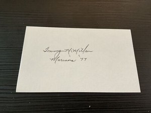 TOM TOMMY MCMILLAN INDEX CARD SIGNED 1977 SEATTLE MARINERS