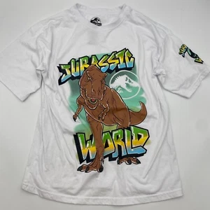 Universal Studios Jurassic World T-Rex Shirt White with Jurassic Park Logo 14/16 - Picture 1 of 5