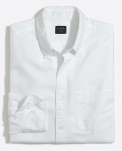J. Crew Oxford Shirt Mens Large White Slim Flex Long Sleeve Button Down New - Picture 1 of 11