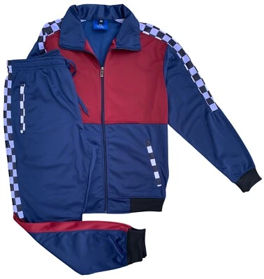 Conjunto completo de chándal a cuadros de diseñador para hombre a juego para correr traje superior e inferior Foto 1 de 3