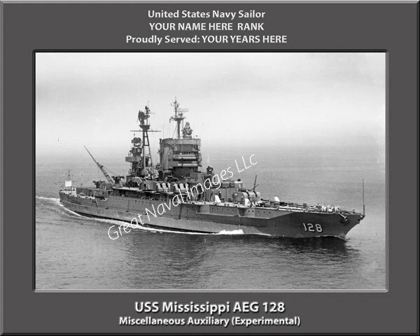 USS Mississippi EAG 128 Personalized Canvas Ship Photo Print Navy Veteran Foto 1 de 1