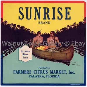 Florida Fruit Crate Label Fine Art Print, Native , approx 10.8"x 10.9" 12819 - Picture 1 of 1
