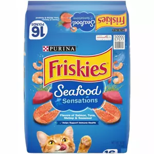 Purina Friskies Seafood Sensations with Flavors of Salmon, Adult Dry Cat Food - Picture 1 of 7