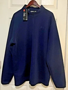 NWT Under Armour Cold Gear Golf Sweatshirt 3XL Loose Fit Blue 1/4 Zip Ribbed - Picture 1 of 20