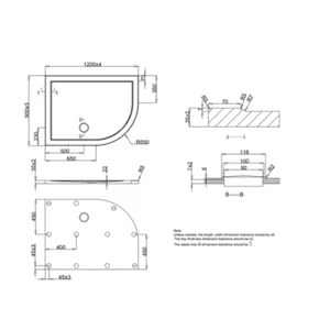 Crosswater Simpsons Offset Quadrant Shower Tray - 1200mm X 900mm - Left Handed - Picture 1 of 2