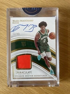 2022-23 Panini Immaculate MarJon Beauchamp Sneaker Swatch Signatures 12/49 - Picture 1 of 4