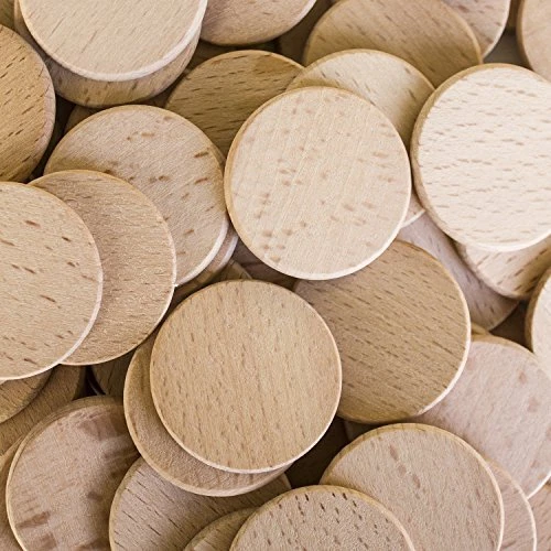 Round Unfinished 1.5" Wood Cutout Circles Chips for Arts Crafts Projects 100 P
