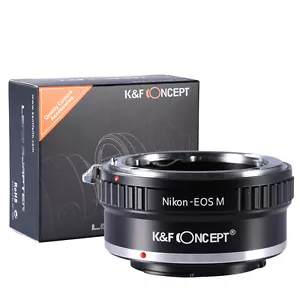 K&F Concept adapter for Nikon F mount lens to Canon EOS M camera M1 M2 M3 M5 - Picture 1 of 10