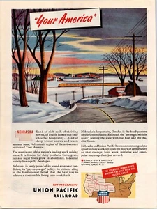 VINTAGE 1945 UNION PACIFIC RAILROAD PRINT AD - Picture 1 of 1