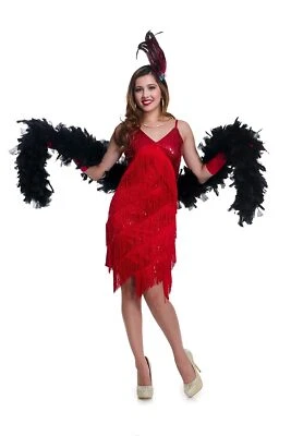 Roaring 20's Babe Flapper Speakeasy Fancy Dress Up Halloween Adult Costume - Image 1 of 2