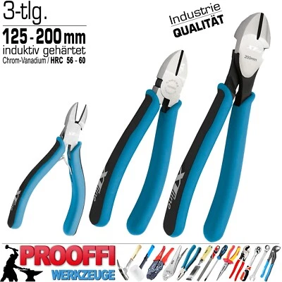 XTLINE 3 x Profi Seitenschneider Kabel Schneider Schere Zange 125mm 160mm 180mm ERGO XT