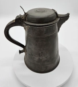 Cafetera con tapa de peltre Three Crowns PA de colección de los años 30, jarra de 7" - Imagen 1 de 8