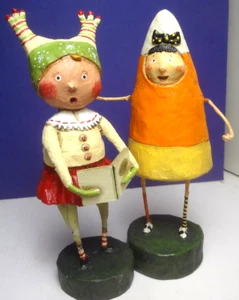 PAR de figuras firmadas LORI C. MITCHELL ARTE POPULAR AMERICANO - CARAMELO MAÍZ Y CORO - Imagen 1 de 14