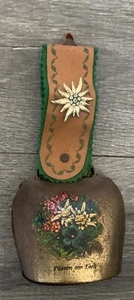 Vnt.Authentic   Cowbell Rustic Bell Fabric Embroidery Strap Melchtal Switzerland - Picture 1 of 6