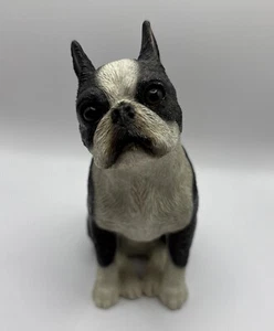 1989 Vintage Sandicast Sandra Brue M130 Boston Terrier Dog Handpainted 4.75” - Picture 1 of 11