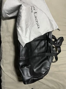 Christian Lacroix Black Pebbled Leather Weekend Bag Duffel - Picture 1 of 4