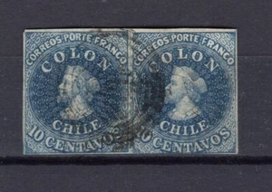 CHILE Sc.10 1856 Estanco 10 cts Paar OHNE Mängel - Bild 1 von 1